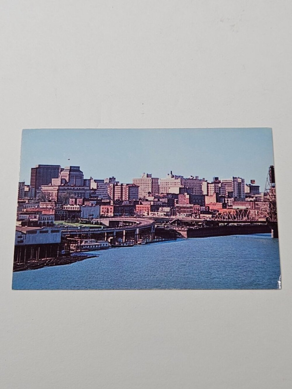 Portland Oregon Skyline Williamette River Postcard